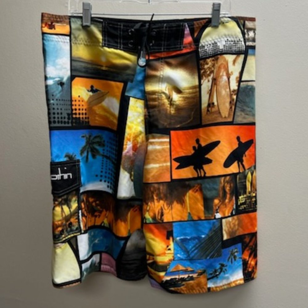 Clothin Board Shorts 36 Waist Surf Print